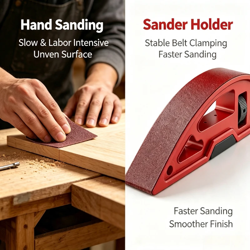Adjustable Manual Curved Profile Sander 6 Sanding Belts Aluminum Alloy For Woodworking Craft Polishing