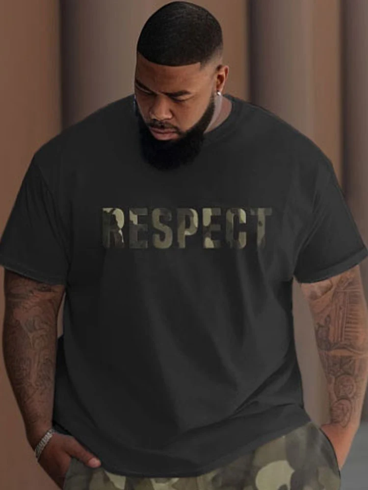 Biggmans Big And Tall Top Cartoon Clothing For Men's T-shirt Leisure High Street Hip Hop Casual  Block Man Pants Plus Size 9