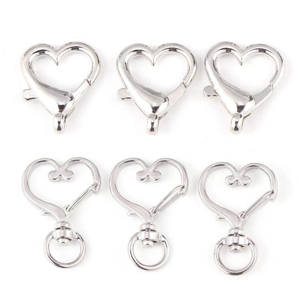 6Pcs/Set Silver Heart Alloy Keychain Open Jump Rings Jewelry Making Accessories Kits for DIY Jewelry Making Backpack Accessories