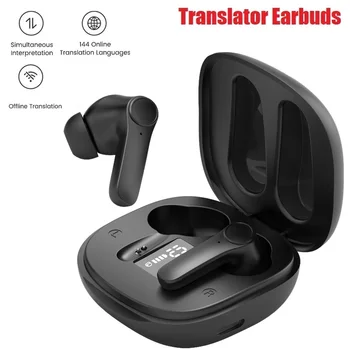 New 144 languages ​​smart translate earbud real time voice translator support online offline 4 translation modes 98% accuracy