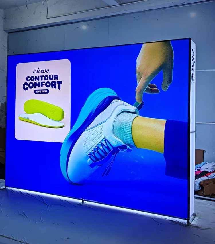 Custom Size LED Backdrop Light Box Lighting Fabric Banner Wall Stand Advertising Exhibition Aluminum Tension Fabric Light Box