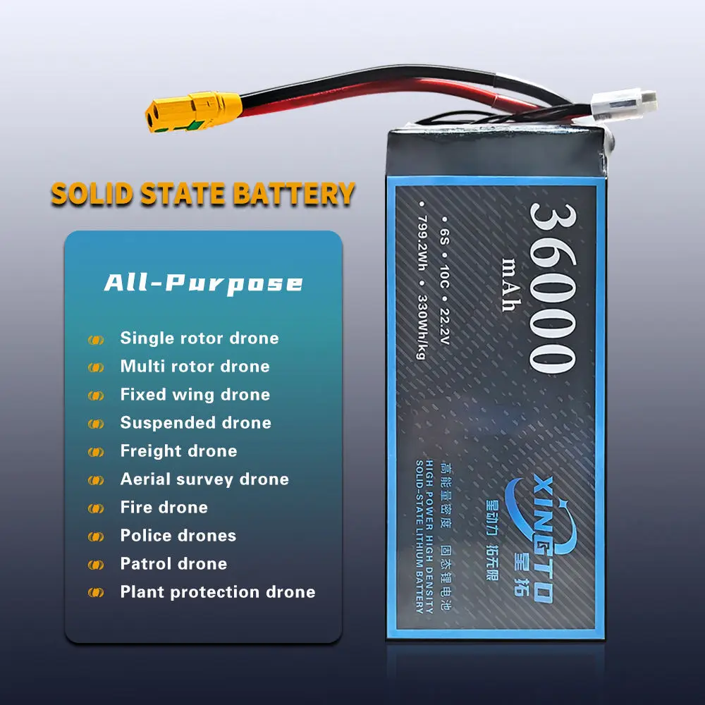 High density 330wh/kg series solid state lithium  Intelligent battery 36ah 36000mah solid-state batteryfor UAS aircraft VTOL