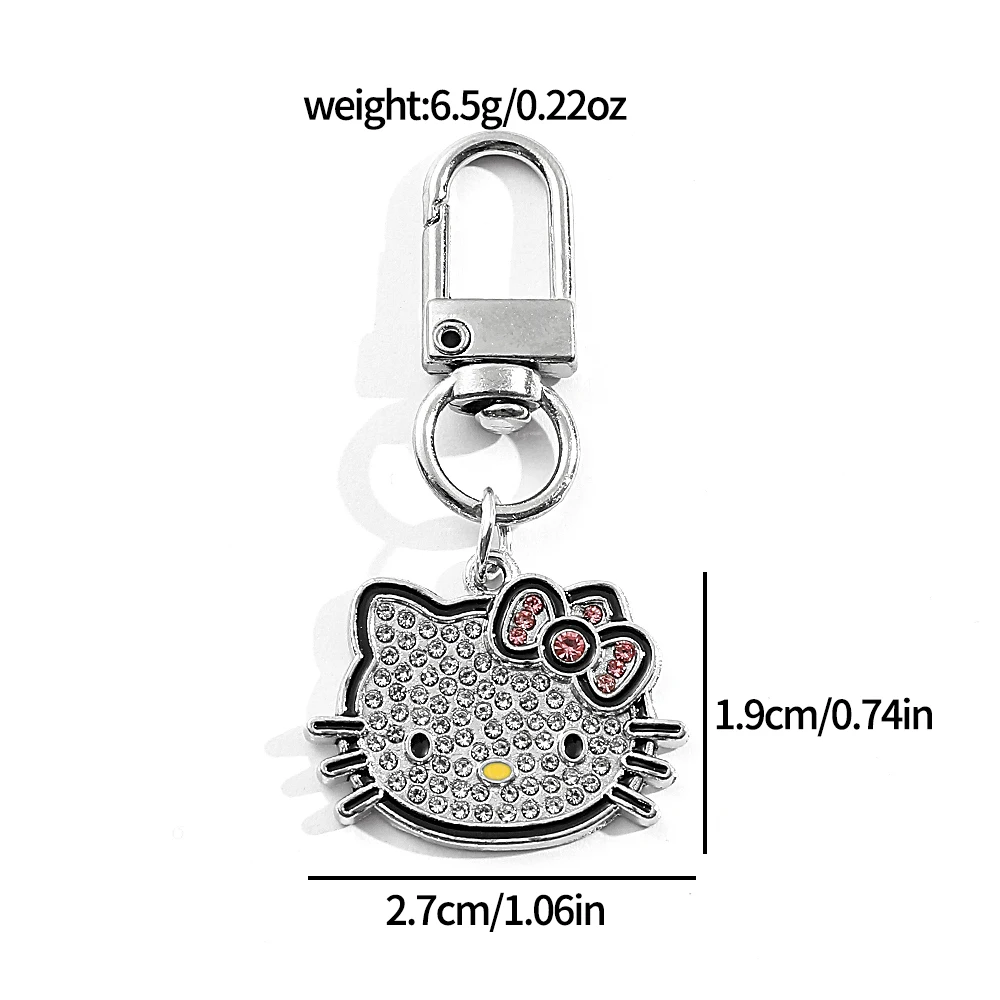 Sanrio Hello Kitty Keychain Fashion Simple Butterfly Love Pendant Keychain Girls Student Backpack Accessories Jewelry Gifts