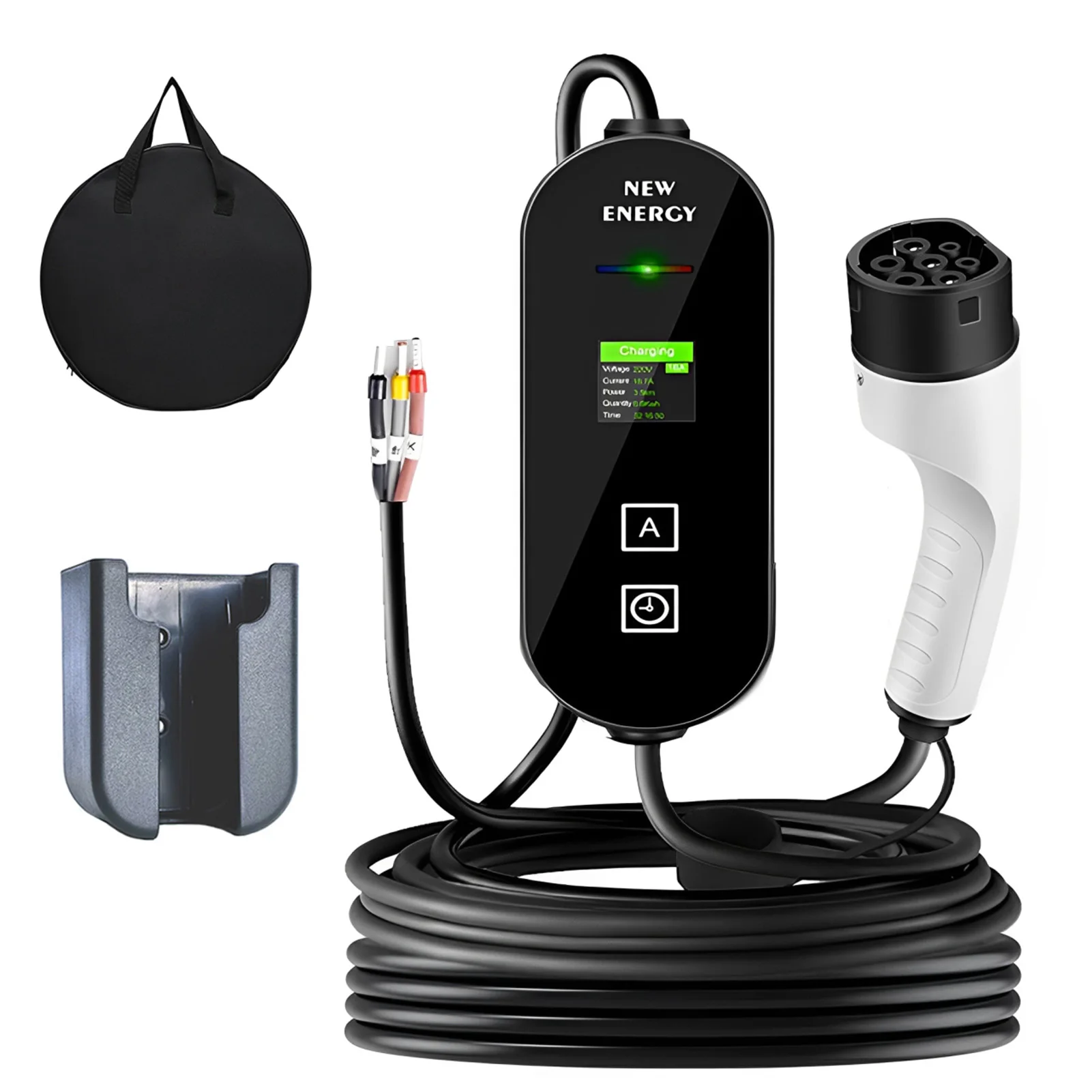 

7KW 32A 3Wires 1Phase Portable EV Charger Type2 Electric Car Charger EVSE Fast Charging Wallbox Mobile EV Chargers 5/10M