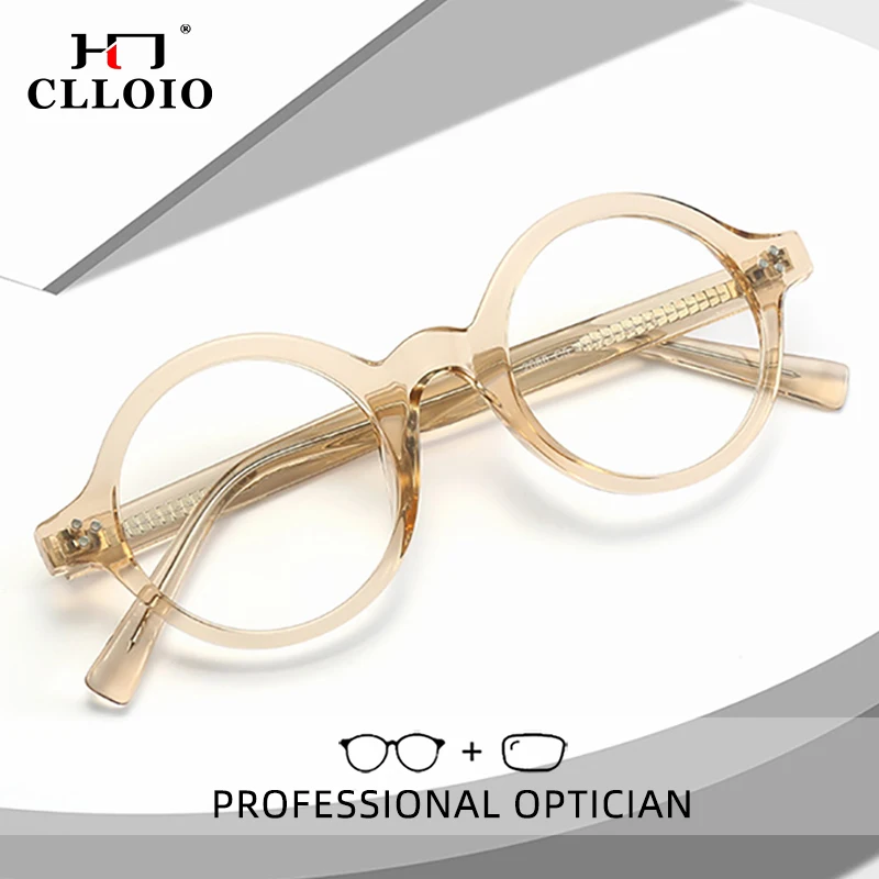 CLLOIO TR90 Round Reading Glasses Anti Blue Light Blocking Myopia Prescription Glasses Hyperopia Customize Optical Eyewear 2086