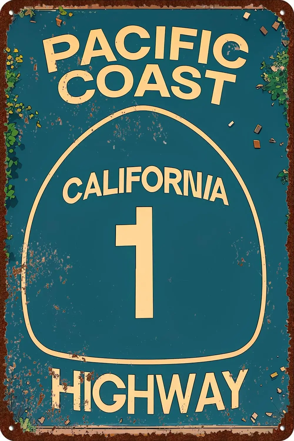 Vintage Metal Signs Highway Signs California Decor Abbey Street Road Sign Surf Tin Signs Summer Travel 8x12 Inch