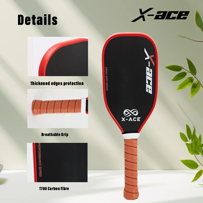X-ace Pickleball Paddle Sweet Spot Trainer,T700 Carbon Fiber,16mm Core,Carbon Fiber Racket for Tournament Training
