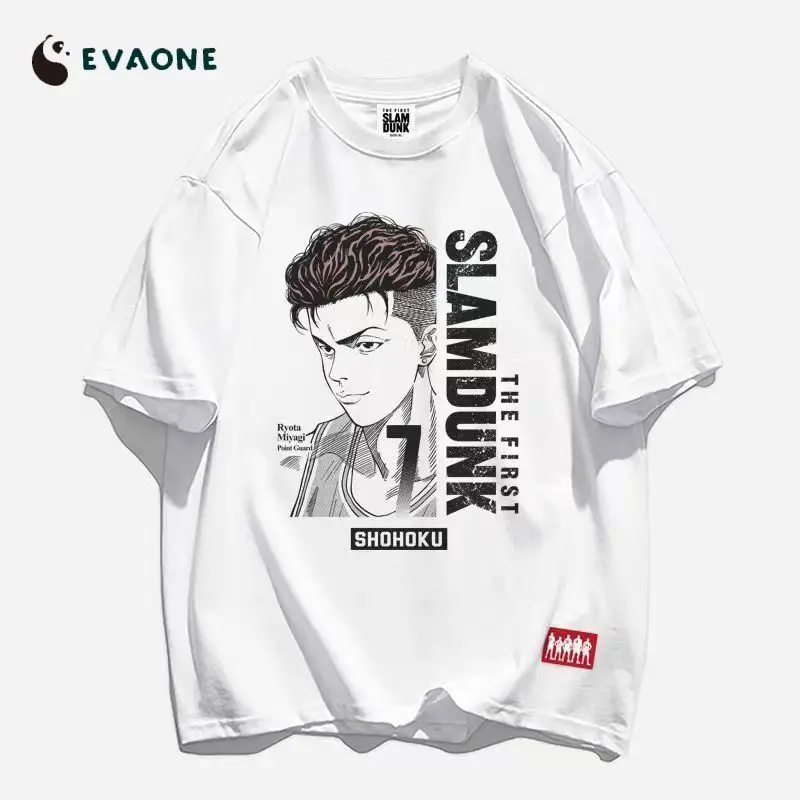 Heavy 100% Cotton SLAM DUNK T-shirt Movie SLAM DUNK Surrounding Anime Sakuragi Flower Road Upgraded Edition