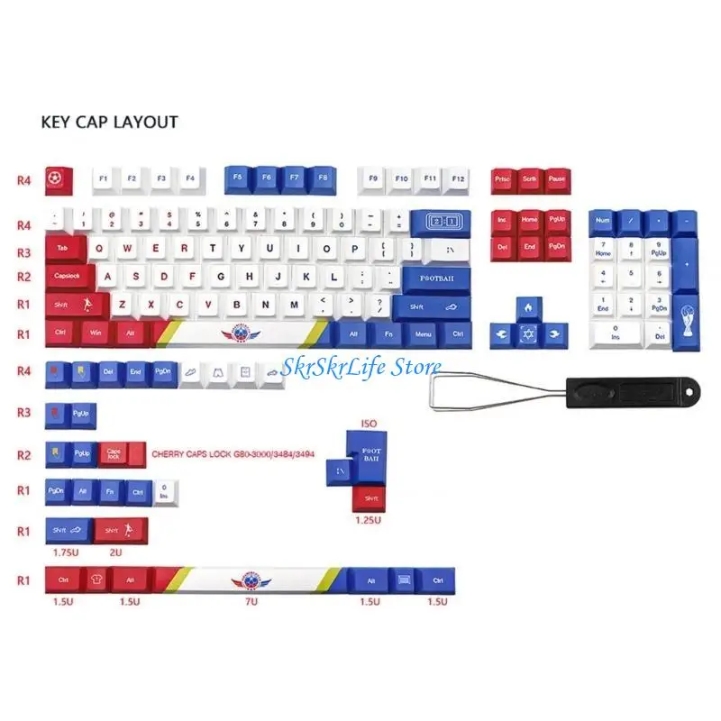 e65e pbt keycaps cherry profile 135-keydye sub cartoon/game for mechanical keyboard #3
