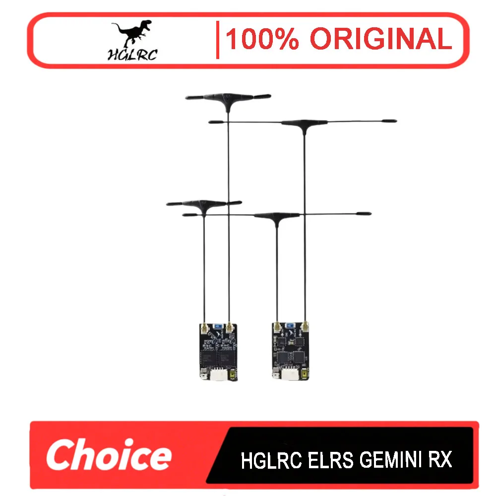 

HGLRC 2025 Новый двухдиапазонный приемник ELRS GEMINI RX 2,4G/915 МГц - FPV-приемник для радиоуправляемого самолета и FPV-дрона дальнего действия