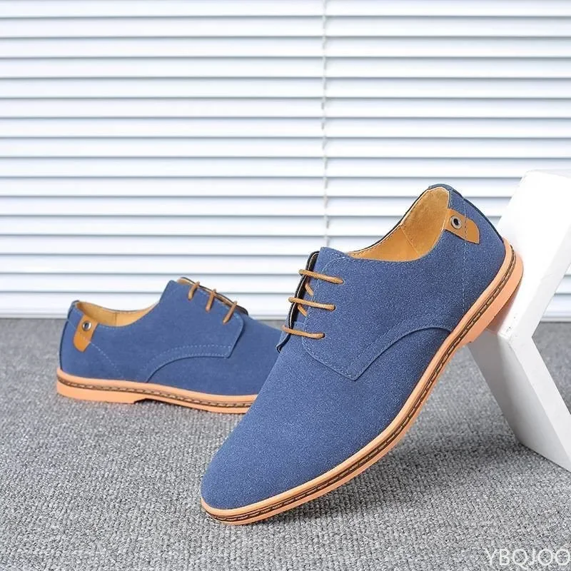 Brand 2022 Spring Big Size 38-46 Suede Leather Men Shoes Oxford Casual Classic Sneakers For Male Comfortable Footwear