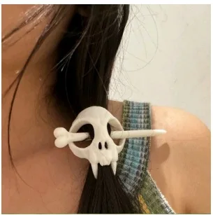 Ghost Skull Hair Sticks Skeleton Hairpin White Gothic Headwear Luminous Hairclip Halloween Accessories Girls Dress Up Hair Clasp