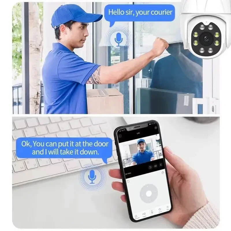 LSmart Tuya WiFi Exterior Camera - Outdoor PTZ Speed Dome Surveillance Cam with Smart Life Google Alexa Integration