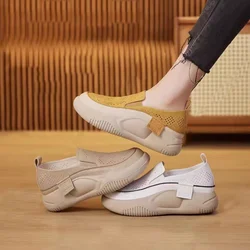 Zapatos planos de suela gruesa para mujer, zapatillas cómodas de suela suave, informales, sin cordones, novedad de verano, 2024