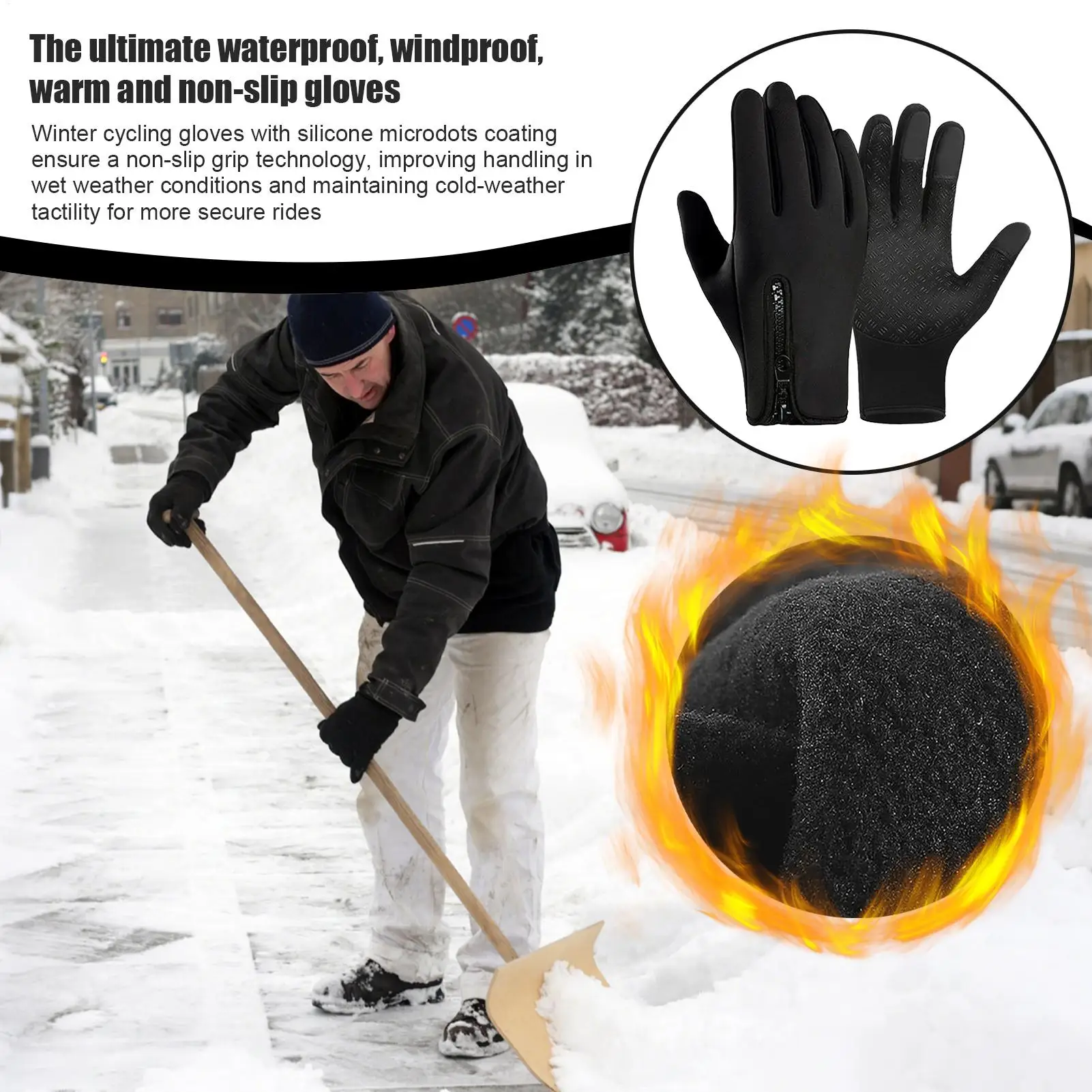 

Snowboarding Gloves Warm Touchscreen Gloves Outdoor Insulated Mittens For Winter Ski Snowboarding Fishing Workout Gym Running