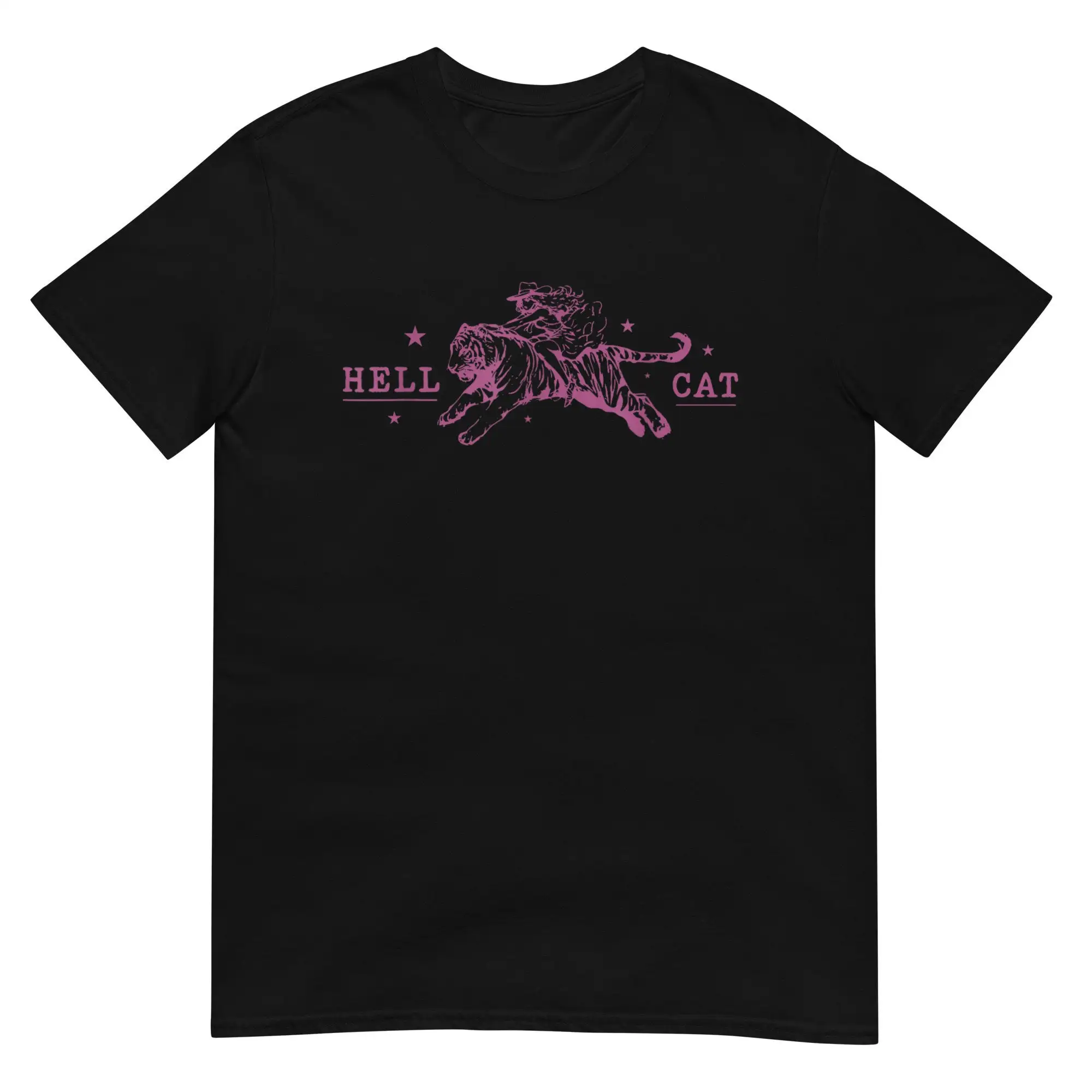 Hell Cat Cowgirl Riding Tiger Vintage T Shirt