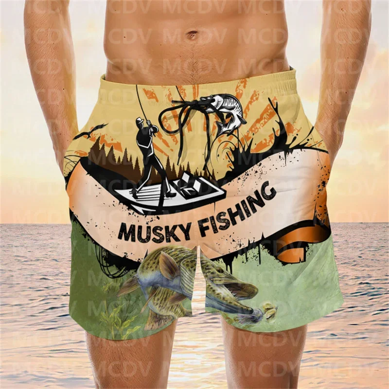 Swordfish Fishing Fishing Board Shorts Men\'s Swimwear Shorts