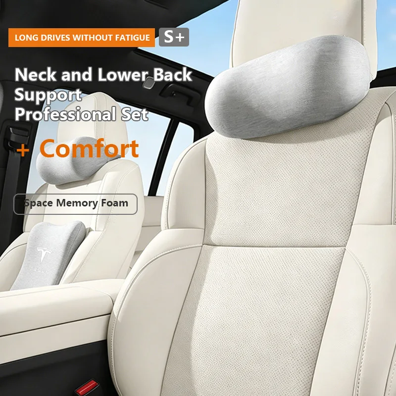 Car Accessories Interior Headrest Neck Pillow Waist Pillow For Tesla Model 3/Y Mercedes-Benz BMW Volvo Hyundai Toyota Honda VW