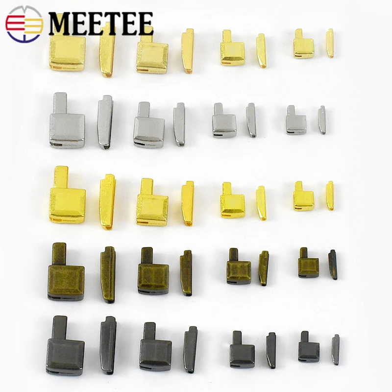 

20/50/100Sets Meetee 3# 5# 8# 10# Zipper Stopper Latch Slider Retainer Insert Box Pin Open-end Zippers Bottom Socket Repair Kits