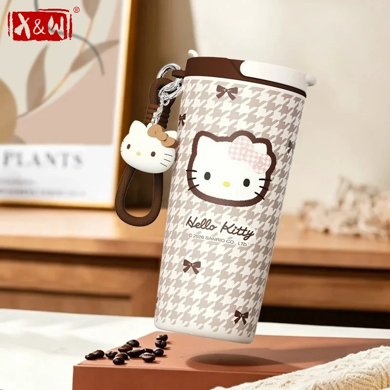 X&W Hello Kitty Series Insulated Cup 316 Stainless Steel Ice Tumbler Straw Cups Vacuum Flask Portable Travel Car Cup Girl Gifts