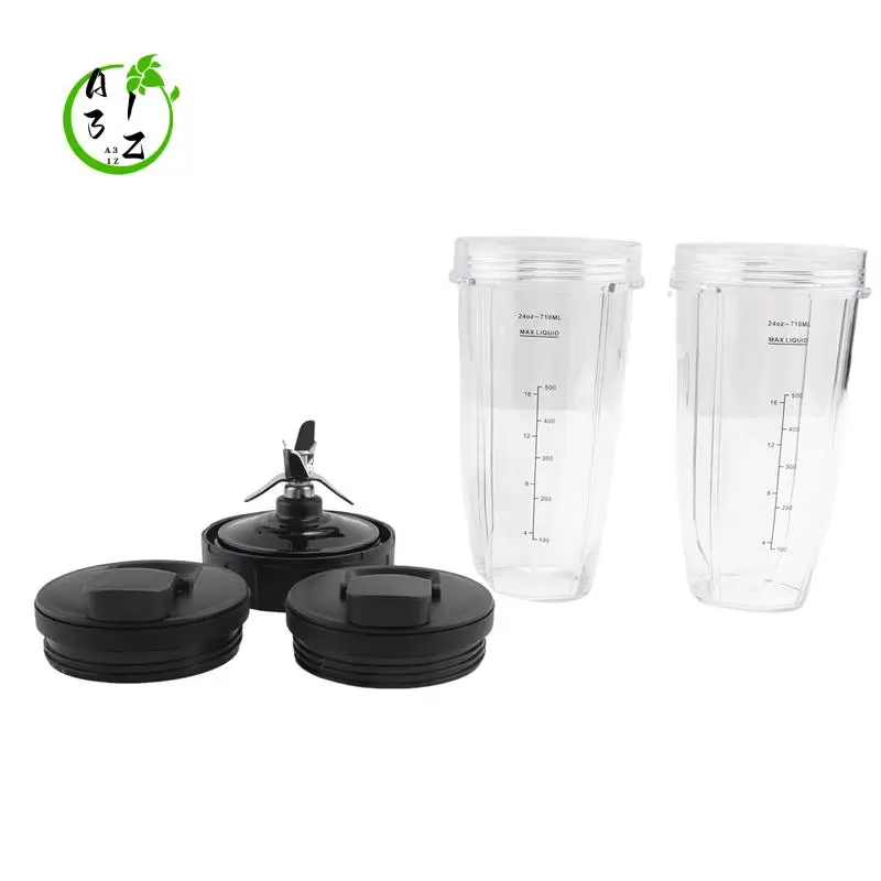 

A31Z-24Oz Cups With To-Go Lids, 7 Fins Extractor Blade, For Nutri Ninja Auto IQ BN801 SS101 BL480-30 BL641 BL642-30 Blender