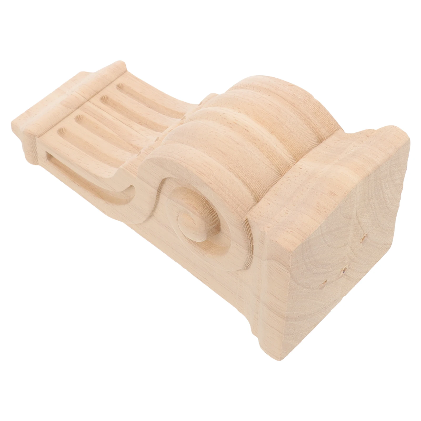

Solid Wood Stigma Decoration 8x17x8cm Carved Corner Molding Ornate Corbels Decorative Applique Onlay Wooden Overlay Unpainted