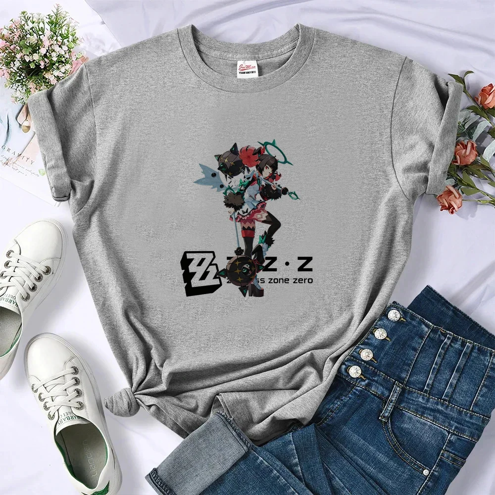 Zenless Zone Zero top tees girl summer japanese emo baddie Psychedelic top tees streetwear 80s goth cute funny