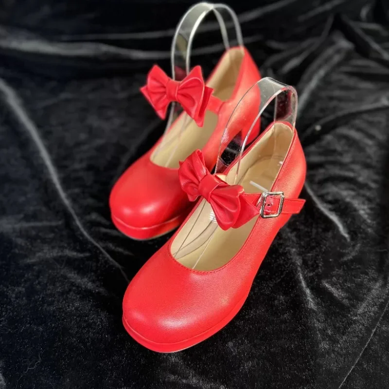 Cardcaptor Sakura Lolita Shoes Card Captor Cosplay Red Shoes Accessories Props Halloween Carnival Cosplay Prop Boots