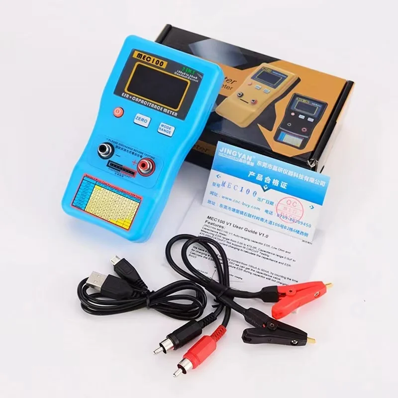 

MEC-100 MEC100 Capacitance Resistance Meter Digital Display Automatic Range Electrolytic ESR Detector 470uF 470Ω USB Interface