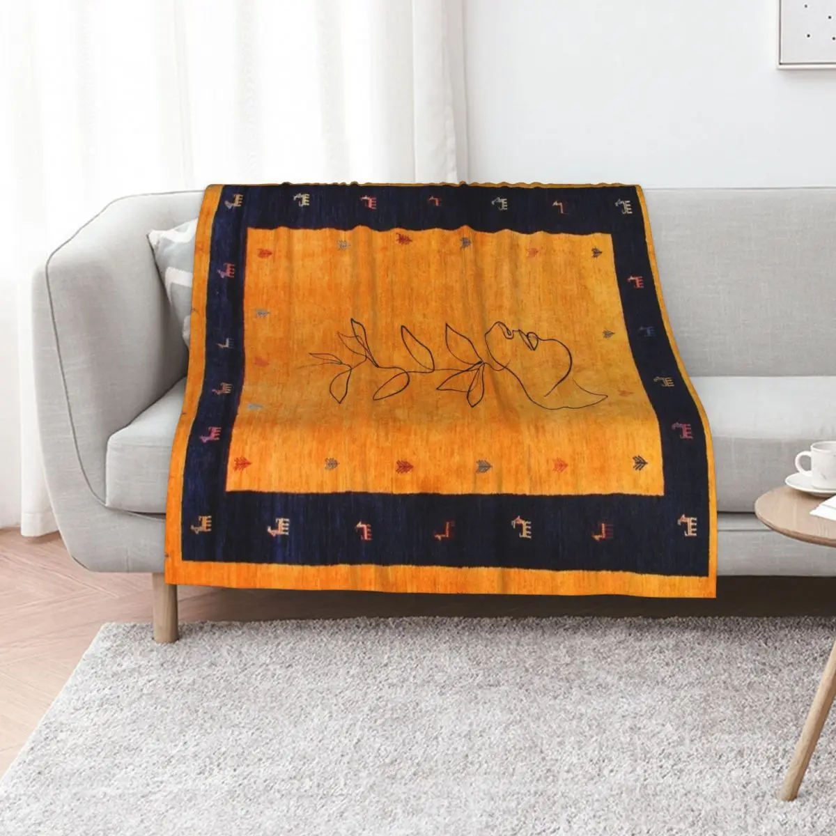 

Traditional Moroccan Style Women Lady Line Artwork Throw Blanket Furrys Bed Decorative Sofas Blankets