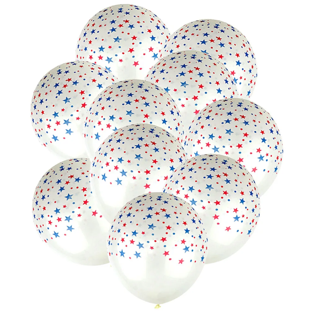 

100Pcs 12 Inch Prints Latex Balloons American Independence -pointed Star Balloons Festival Party Favors Supplies Decorations