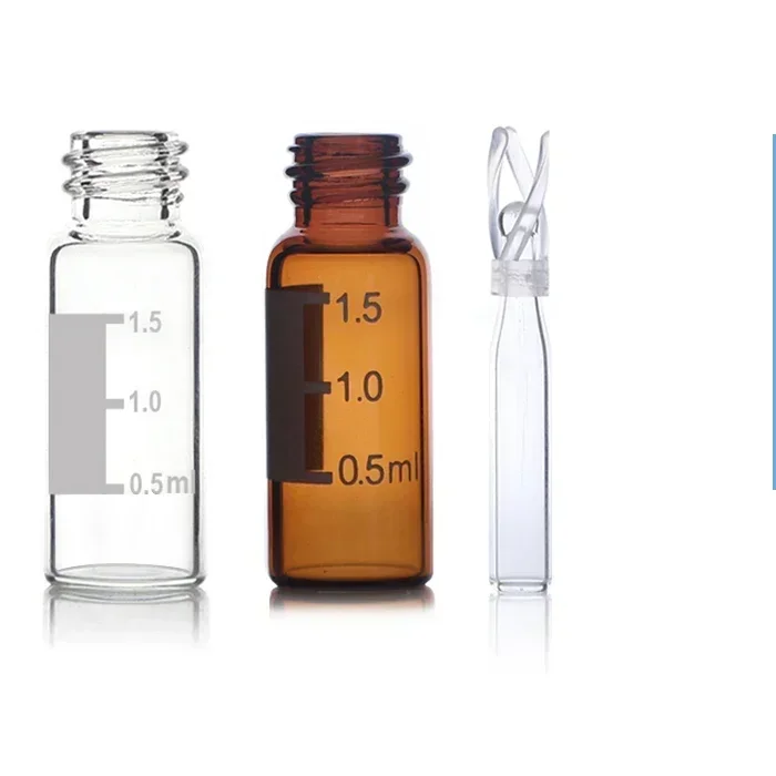 100 teile/los 250ul Glas Mit Kunststoff Unterstützung Chromatograph-flügel Einsatz Rohr Einsätze Für 1,5 Ml Hplc Fläschchen