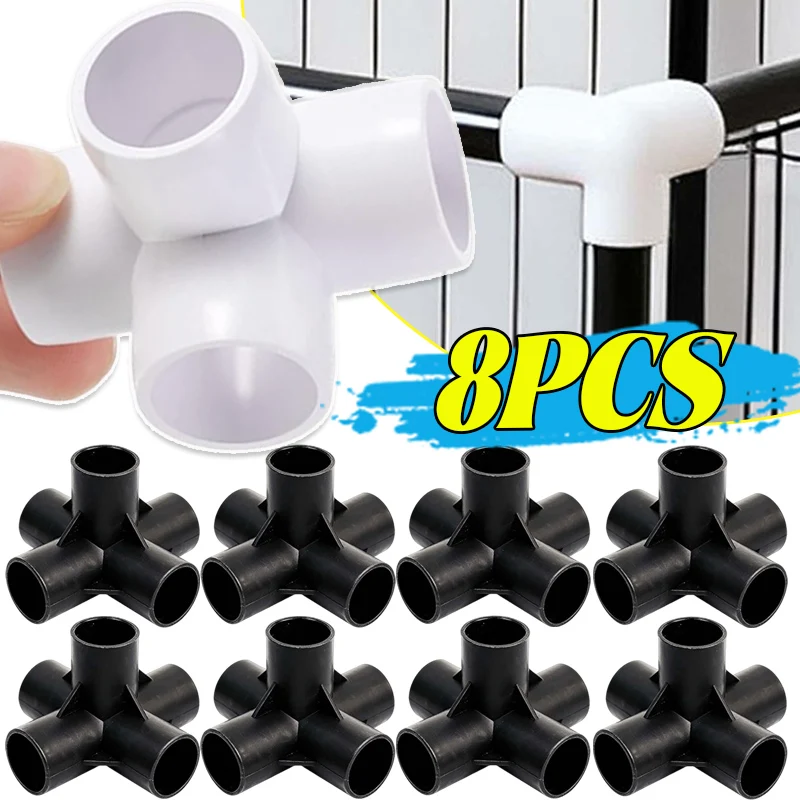 

3/4/5Way Connector Pipe Fitting Black White Tube Joints Pipe Fixed Project Accessory for Home Garden Assembly Bracket Connectors