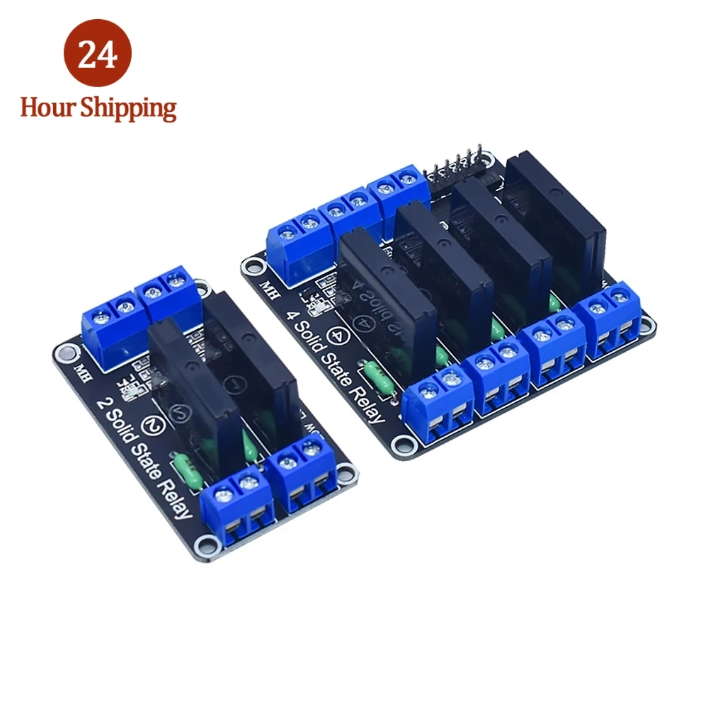 AEAK 1 2 4 8 Channel 5V 12V 24V DC Relay Module Solid State low Level SSR AVR DSP G3MB-202P Relay 250V 2 for Arduino