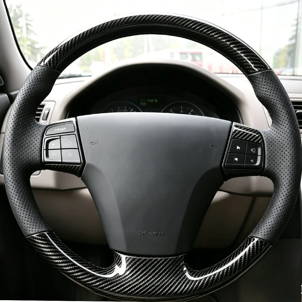 

For Volvo S40 2004-2012 V50 2005-2011 C30 2010-2013 Custom DIY Car Steering Wheel Cover 4 materials Accessories Artificial