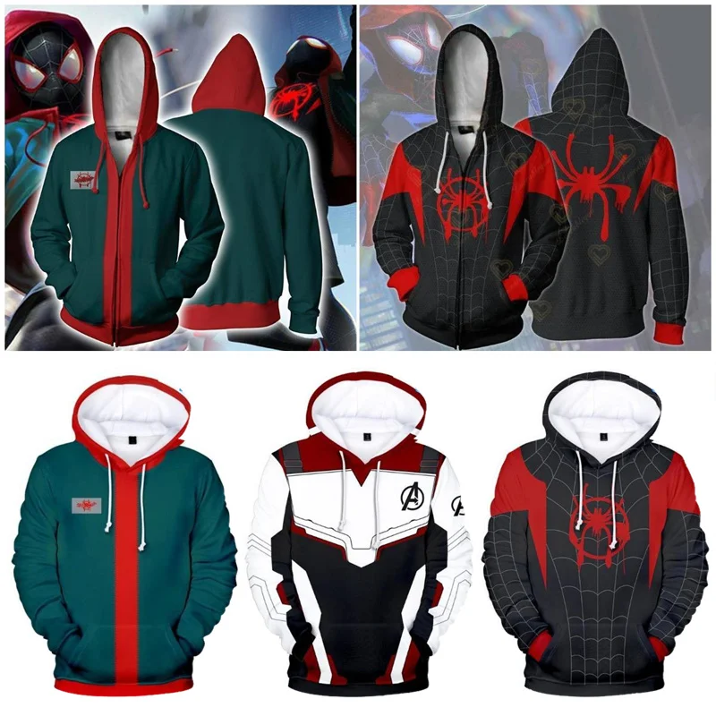 New 3D Print Superhero Spider Hoodie Men Women Zipper Hoodies Streetwear Hooded Sweatshirt Summer Funny T Shirt Christmas Gift