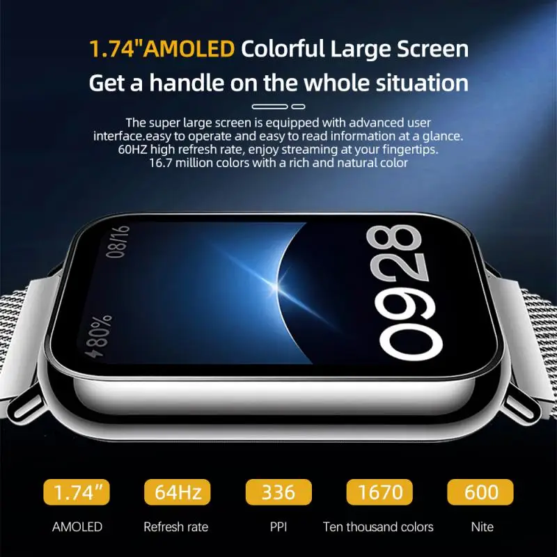 Global Version Xiaomi Smart Band 8 Pro 1.74” AMOLED Display Waterproof Up To 14-day Battery Life Xiaomi Mi Band 8 Pro Wristband