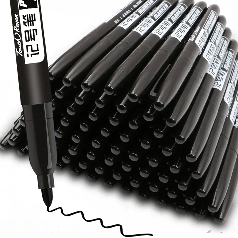 6PCs/Set Permanent Marker Pen Fine Point Waterproof Markers Thin Nib Crude Nib Black Blue Red Ink 1.5mm Fine Color Marker Pens