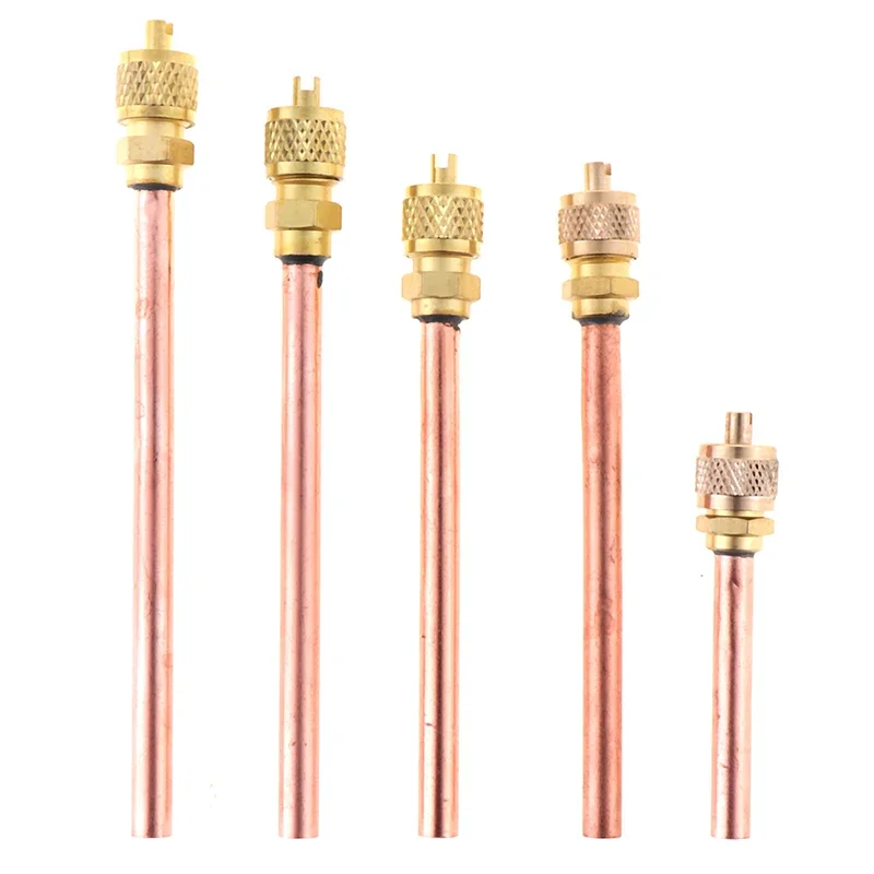 5 Piece Service/Access Valve 1/4" SAE 1/4" OD 4" Stem Strong Core AC Air Conditioner Refrigeration Access Valve New