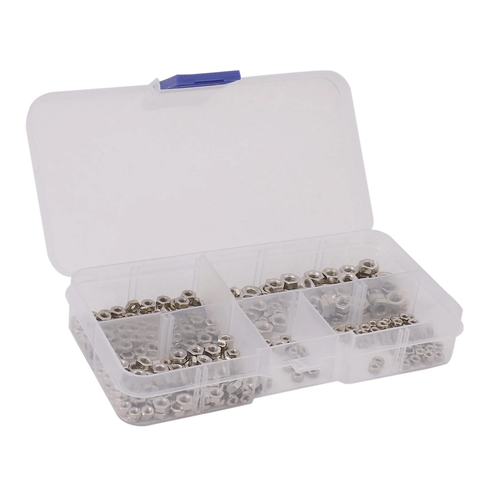 

SOFT-500 Pcs/Set M1.6 M2 M2.5 M3 Carbon Steel Hex Nut Assortment Kit Hexagon Nuts Metric Thread Assortment Kit