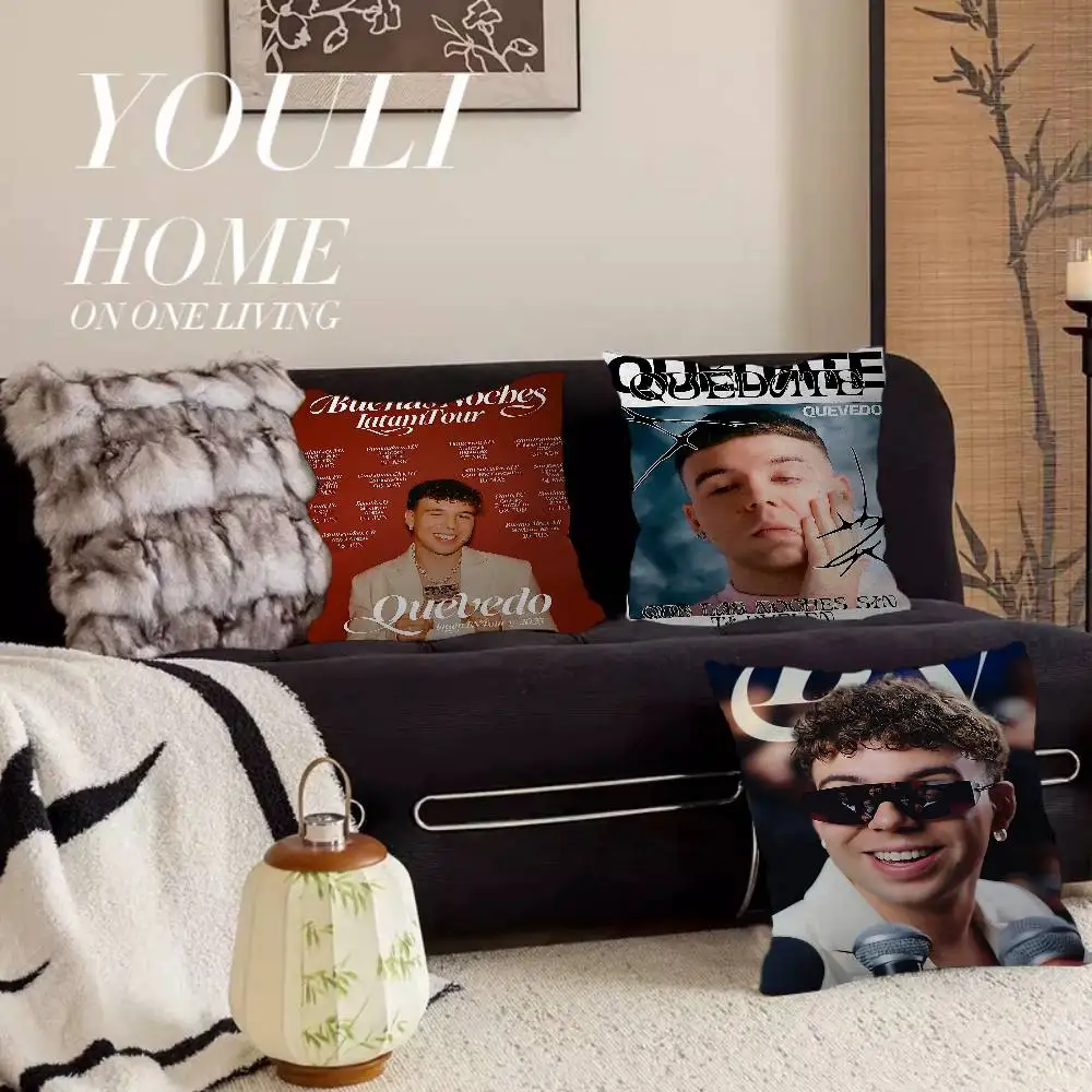 

1PC New Album Buenas Noches Quevedo Cushion Cover Car Throw Pillow Case For Sofa Car Christmas Gift 40x40cm 45x45cm