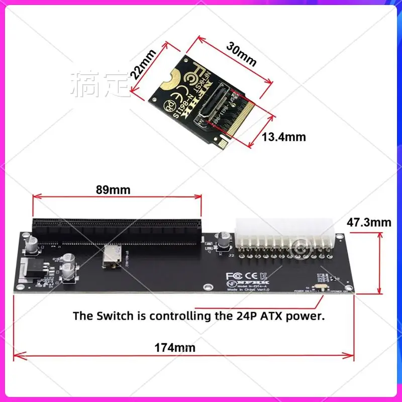 

AP-For Oculink SFF-8612 SFF-8611 Adapter Card PCI-E 16X 2230 M.2 M-Key Adapter For GPD WIN Max2 External Graphics Card