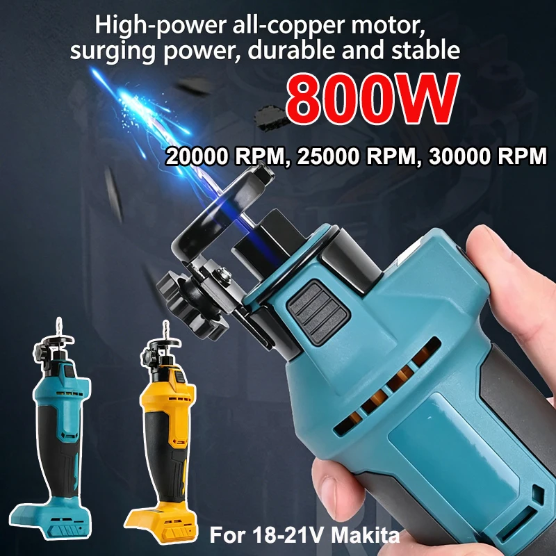 

800W Portable Lithium-ion Battery Brushless Hole Saw 20000 RPM-30000 RPM Rotary Saw Pipe Installation for 18-21V De Walt Battery