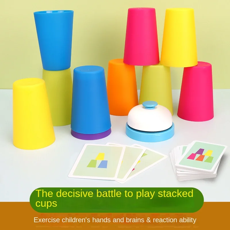 Kids Speed Training Toys Stack Cup Battle Table Game Indoor Family Party Game Toys Color Cognition Logic Training Classic Game