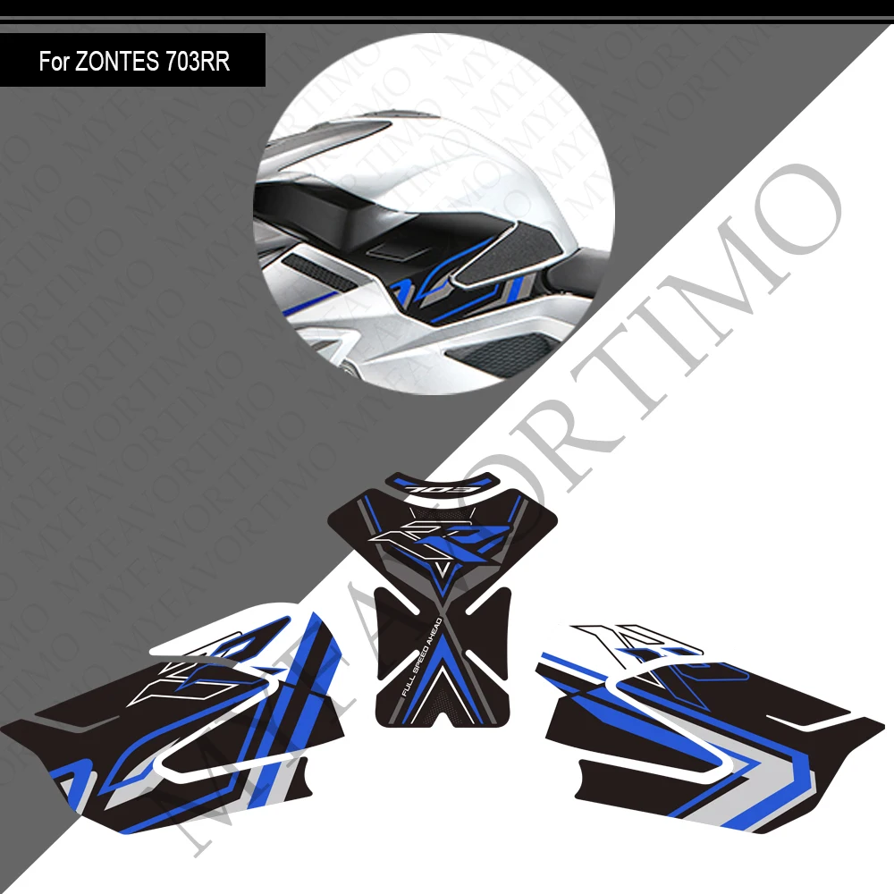 Motorcycle Accessories For Zontes 703-RR ZT703RR 703RR 703 RR Tank Pad TankPad Cap Grips Gas Fuel Knee Stickers Decals Protector