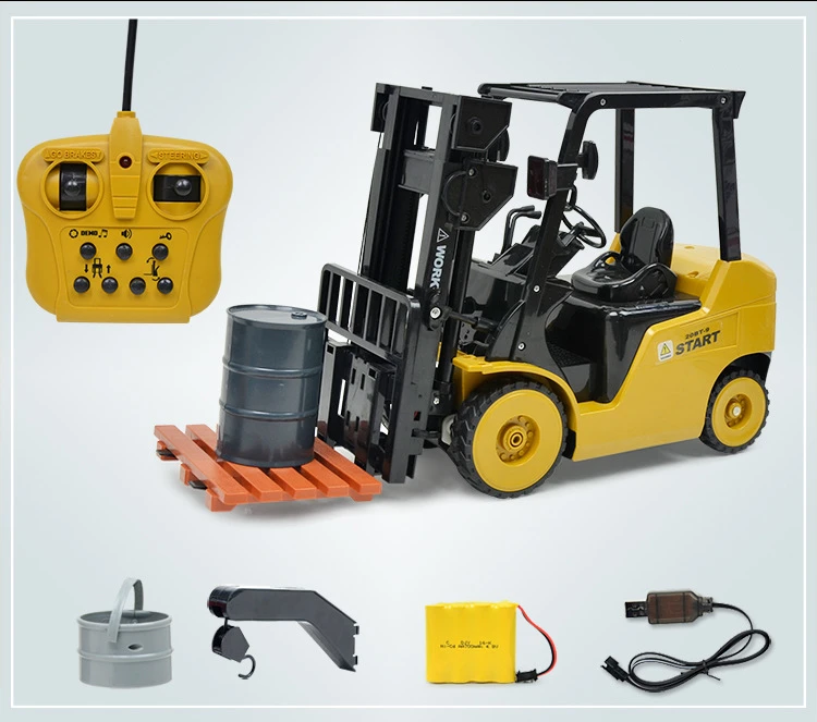 

1:8 Remote Control Forklift Truck 11CH All Round Driving Fork Arm Up& Down Loading And Unloading Music And Light Electric RC Toy