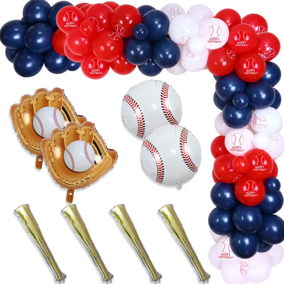 

Sursurprise-Baseball Balloon Arch Kit, Baseball Bat Glove, Foil Balloons Supplies, Sports, Birthday Party Decorations