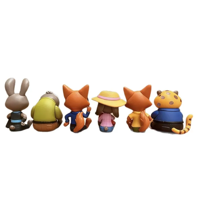 6個セット ディズニー ズートピア2 新作 ハンドメイド 警察官 ジュディ・フォックス ニック ブラインドボックス トレンド プレイドール 車 コレクション おもちゃ ギフト