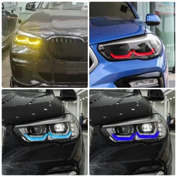 CSL NO RGB Yellow Blue Red Angel Eyes DRL For BMW X5 G05 X6 G06 2019-2021 LED Headlight Non Laser Daytime Running Light
