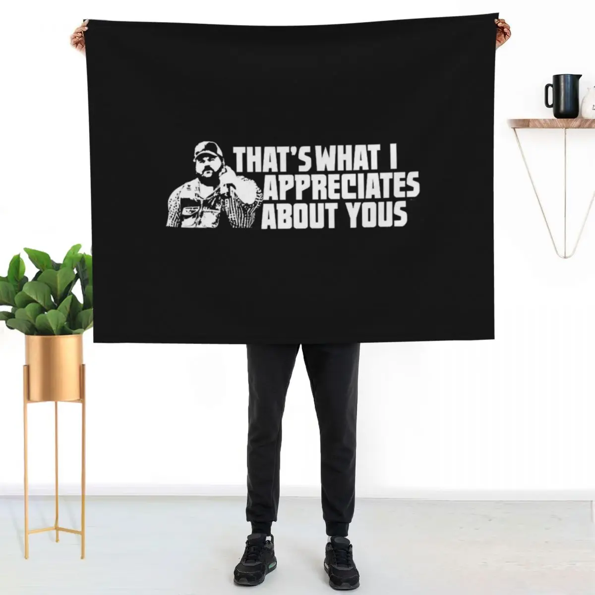 That's What I Appreciates About Yous - Letterkenny Throw Blanket Sofas Flannel Fabric anime Bed Fashionable Blankets